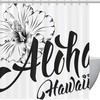 Aloha Hawaii Lettering and Hibiscus Shower Curtain - A Beautiful Addition to Your Bathroom 