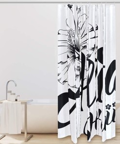 Aloha Hawaii Lettering and Hibiscus Shower Curtain - A Beautiful Addition to Your Bathroom