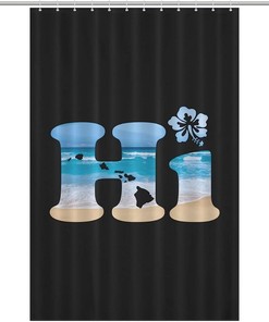 Aloha Hawaii Printed Waterproof Shower Curtain For Showers And Bathtubs