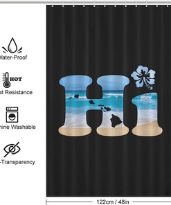 Aloha Hawaii Printed Waterproof Shower Curtain For Showers And Bathtubs