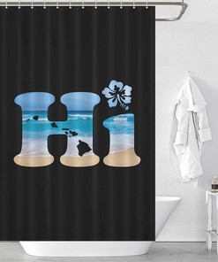 Aloha Hawaii Printed Waterproof Shower Curtain For Showers And Bathtubs