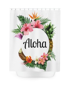 Aloha Hawaii Shower Curtain - Perfect Decorr For Tropical Themed Bathrooms