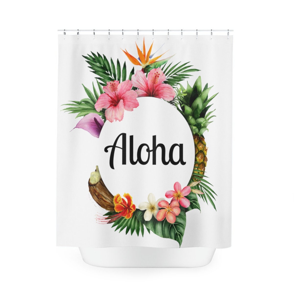 Aloha Hawaii Shower Curtain - Perfect Decorr For Tropical Themed Bathrooms