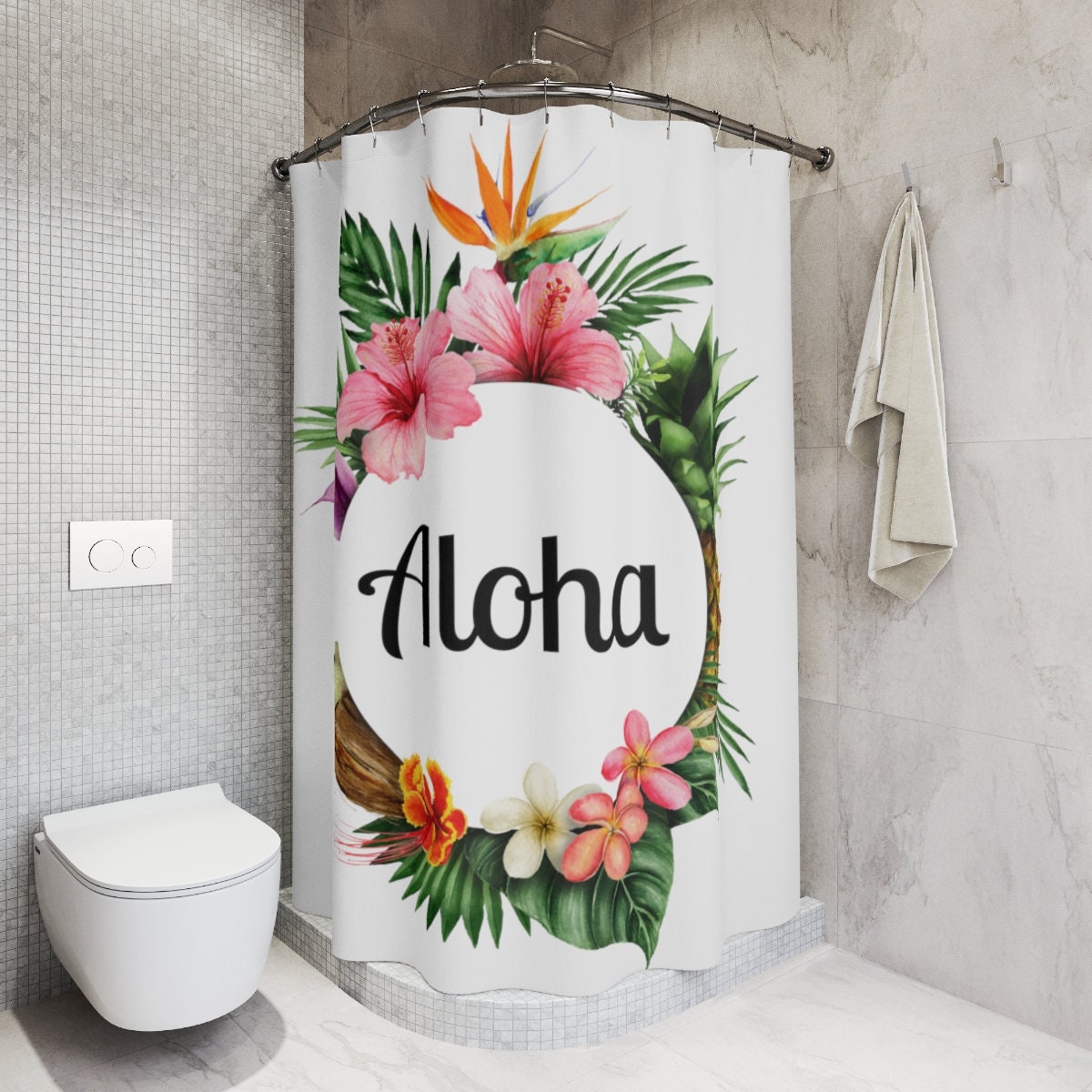 Aloha Hawaii Shower Curtain - Perfect Decorr For Tropical Themed Bathrooms - Image 4