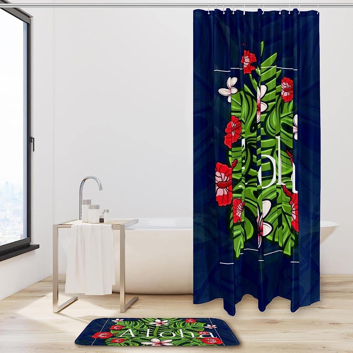 Aloha Hawaii Tropical Shower Curtain With Waterproof Fabric For Your Bathroom - Image 2