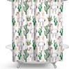 Alpaca Animals And Tropical Succulent Plants Cactus Shower Curtain