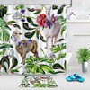 Alpaca Flags Watercolor Tropical Pattern Shower Curtain for Bathroom Decor