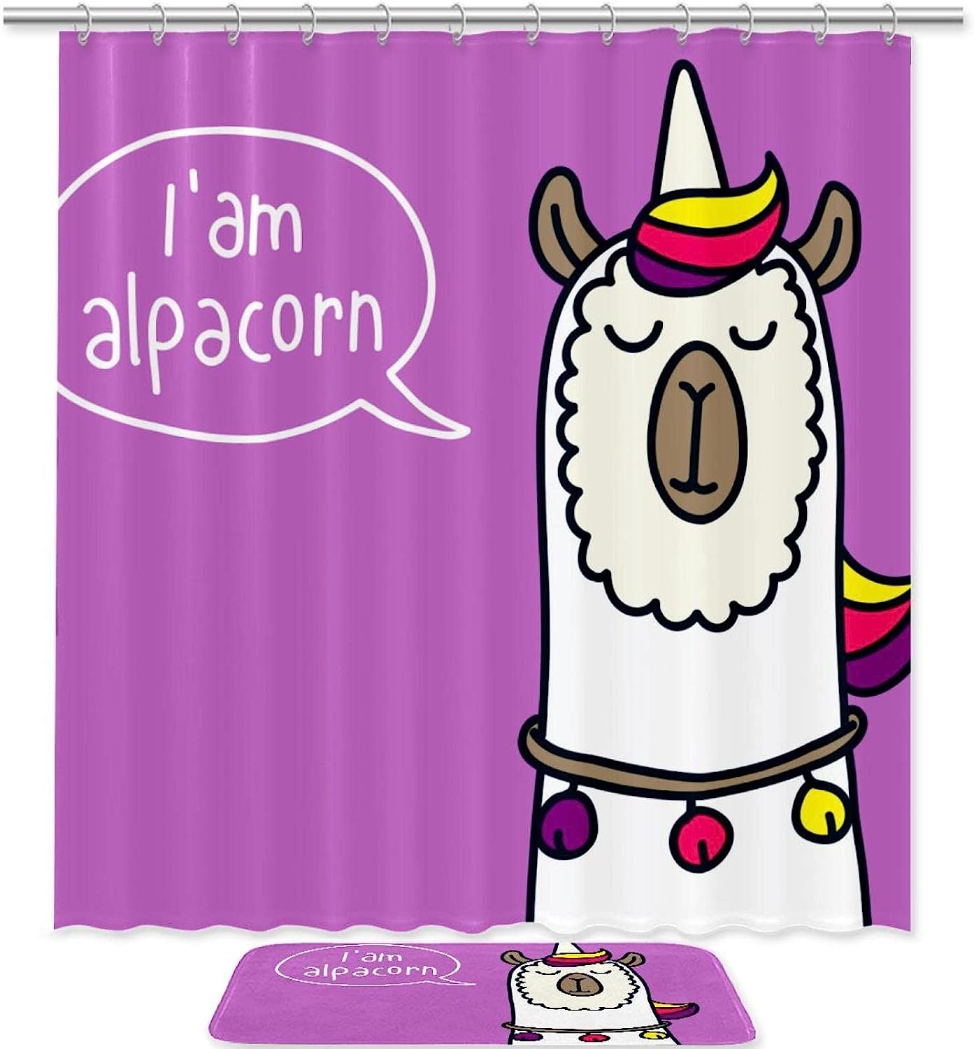Alpaca, Unicorn, And Llama Waterproof Shower Curtain - Perfect For Animal Lovers
