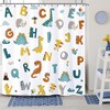 Alphabet Dinosaur Kids Bathroom Shower Curtain for Educational Learning