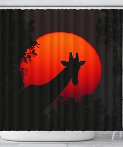 Amazing Giraffe Shadow Print Shower Curtain - Perfect For Animal Lovers - Adds A Touch Of Safari To Your Bathroom