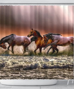 Amazing Horse Painting Print Shower Curtain - Add Artistic Style To Your Bathroom