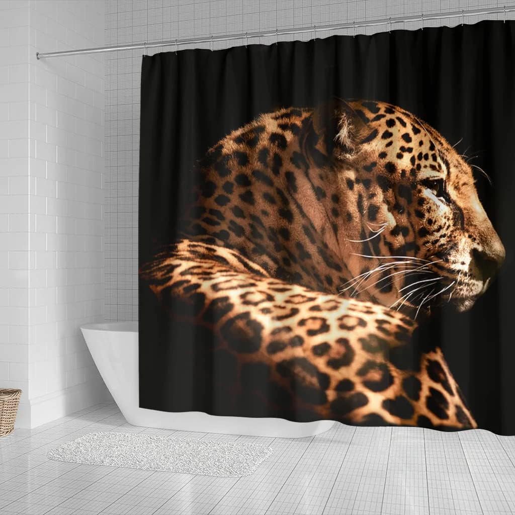 Amazing Leopard Print Shower Curtain - Perfect For Animal Print Lovers - Adds A Touch Of The Wild To Your Bathroom - Image 2
