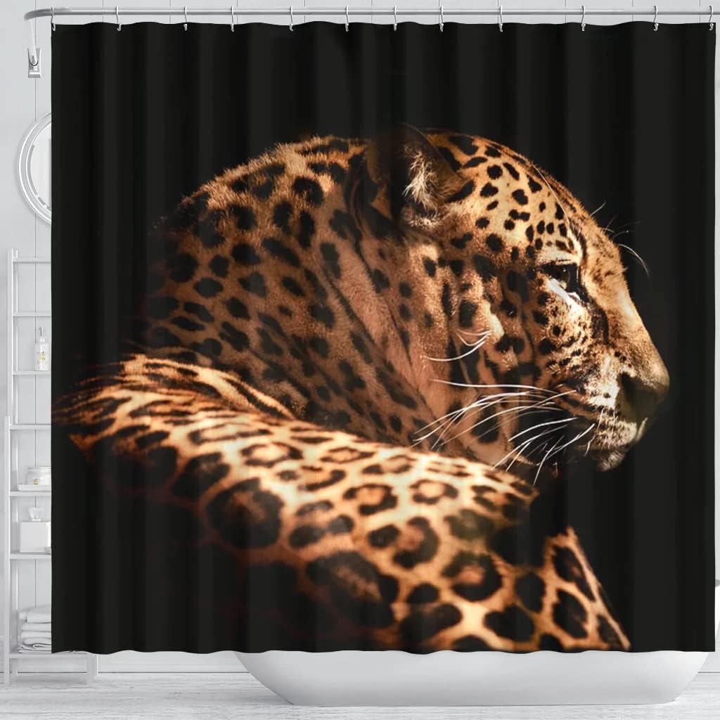 Amazing Leopard Print Shower Curtain - Perfect For Animal Print Lovers - Adds A Touch Of The Wild To Your Bathroom - Image 3
