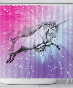 Amazing Unicorn Print Shower Curtain - Brings A Magical Touch To Your Bathroom