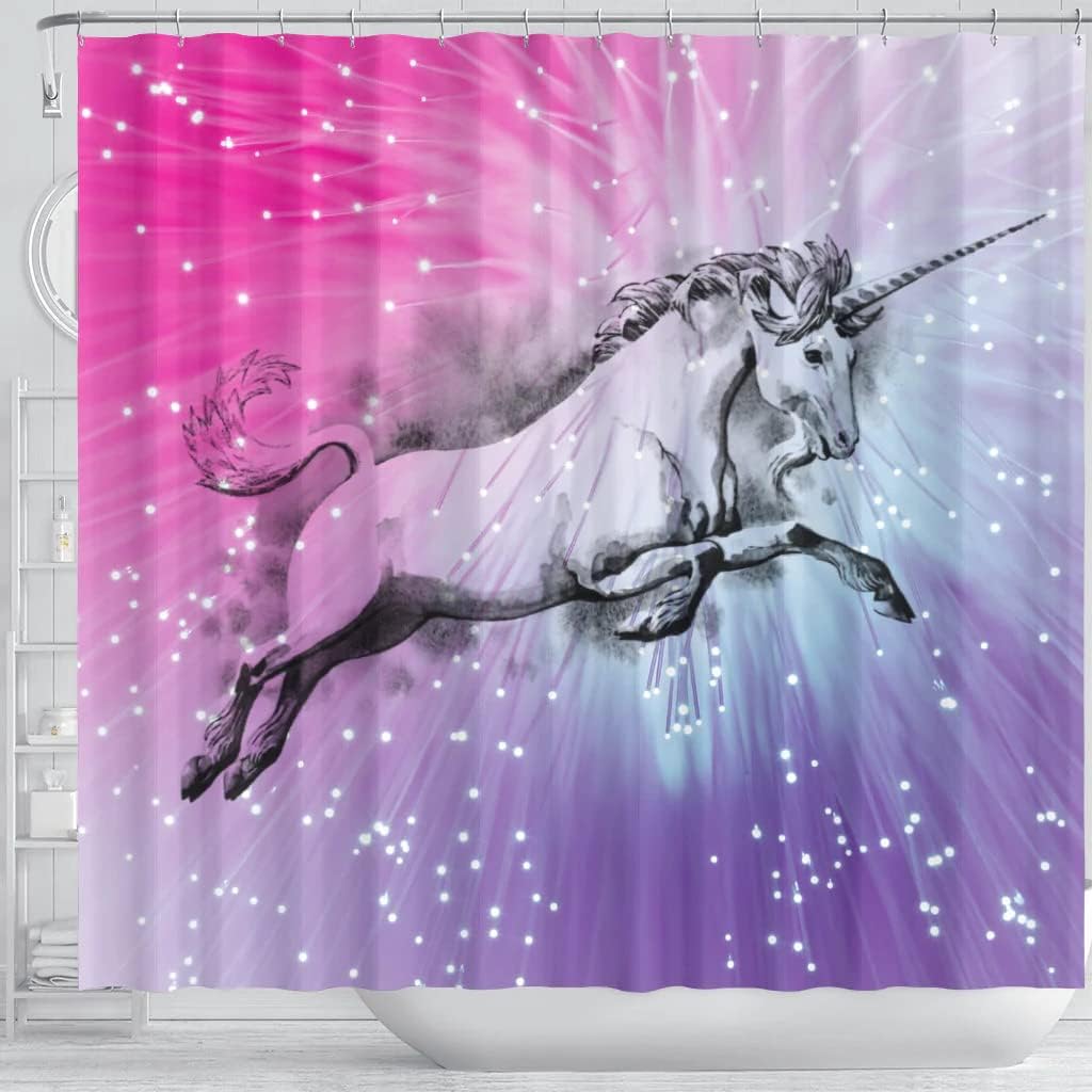 Amazing Unicorn Print Shower Curtain - Brings A Magical Touch To Your Bathroom - Image 3