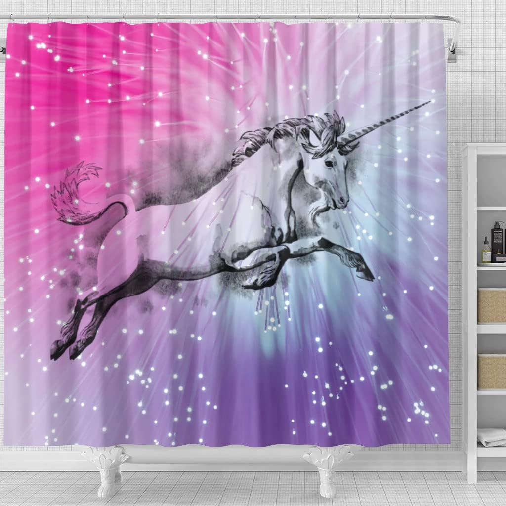 Amazing Unicorn Print Shower Curtain - Brings A Magical Touch To Your Bathroom - Image 4