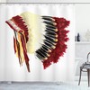 Ambesonne Eagle Feather Headdress Shower Curtain With Symbolic Native Life Style, White Black Bathroom Decors
