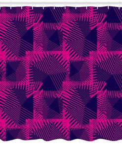 Ambesonne Geometry Decors Shower Curtain - Eye-Catching Magenta Color Adds Flair to Your Bathroom. 