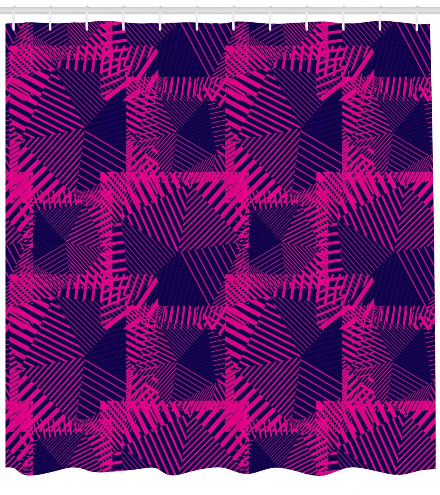 Ambesonne Geometry Decors Shower Curtain - Eye-Catching Magenta Color Adds Flair to Your Bathroom.