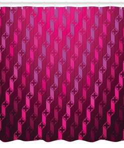 Ambesonne Geometry Decors Shower Curtain - Eye-Catching Magenta Color Adds Flair to Your Bathroom.
