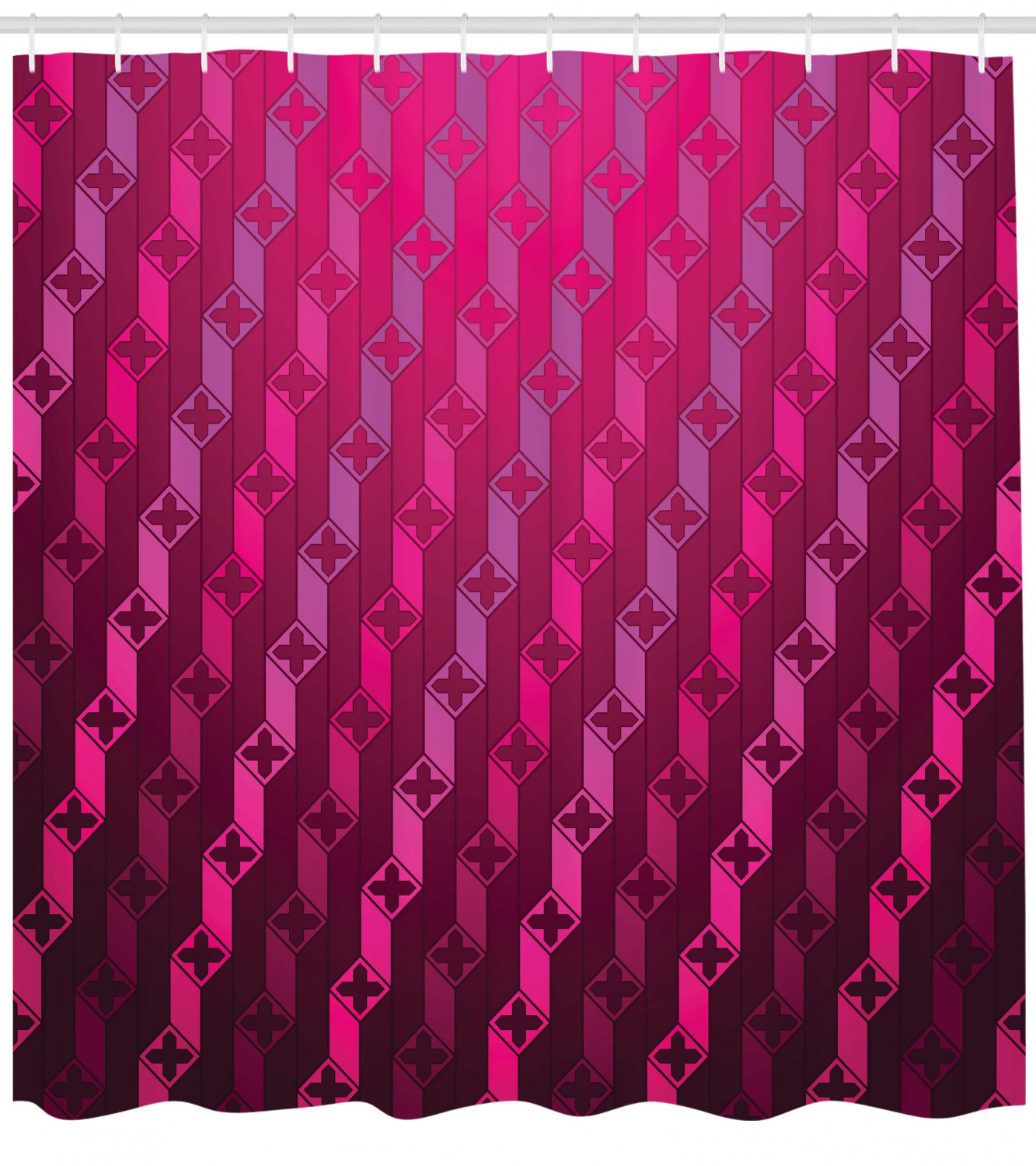 Ambesonne Geometry Decors Shower Curtain - Eye-Catching Magenta Color Adds Flair to Your Bathroom.