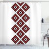Ambesonne Native Design Shower Curtain With Zig Zag Aztec Motifs Ornaments Image, Vermilion And White Bathroom Decors