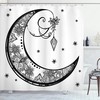 Ambesonne Paisley Floral Shower Curtain With Moon Crescent Gem Astrology Inspired Design Print