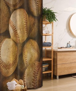 Ambesonne Vintage Baseball Stall Shower Curtain With American Sports Theme Retro Balls Artwork