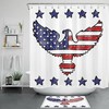 American Bald Eagle Blue Red Stars Stripe Bathroom Accessory Shower Curtain