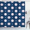 American Baseball Ball Pattern Stars Decor Sport Design Print Shower Curtain For Bathroom