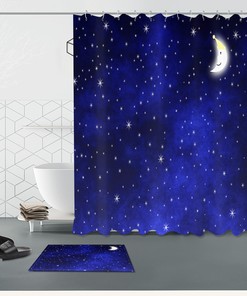 American Baseball Flag Sports Print Shower Curtain with Stars and Stripes Design