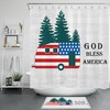 American Flag Camper Rv Farmhouse Camping Bathroom Shower Curtain