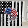 American Flag Fish Waterproof Shower Curtain for Kids Boys Teens Room Decor