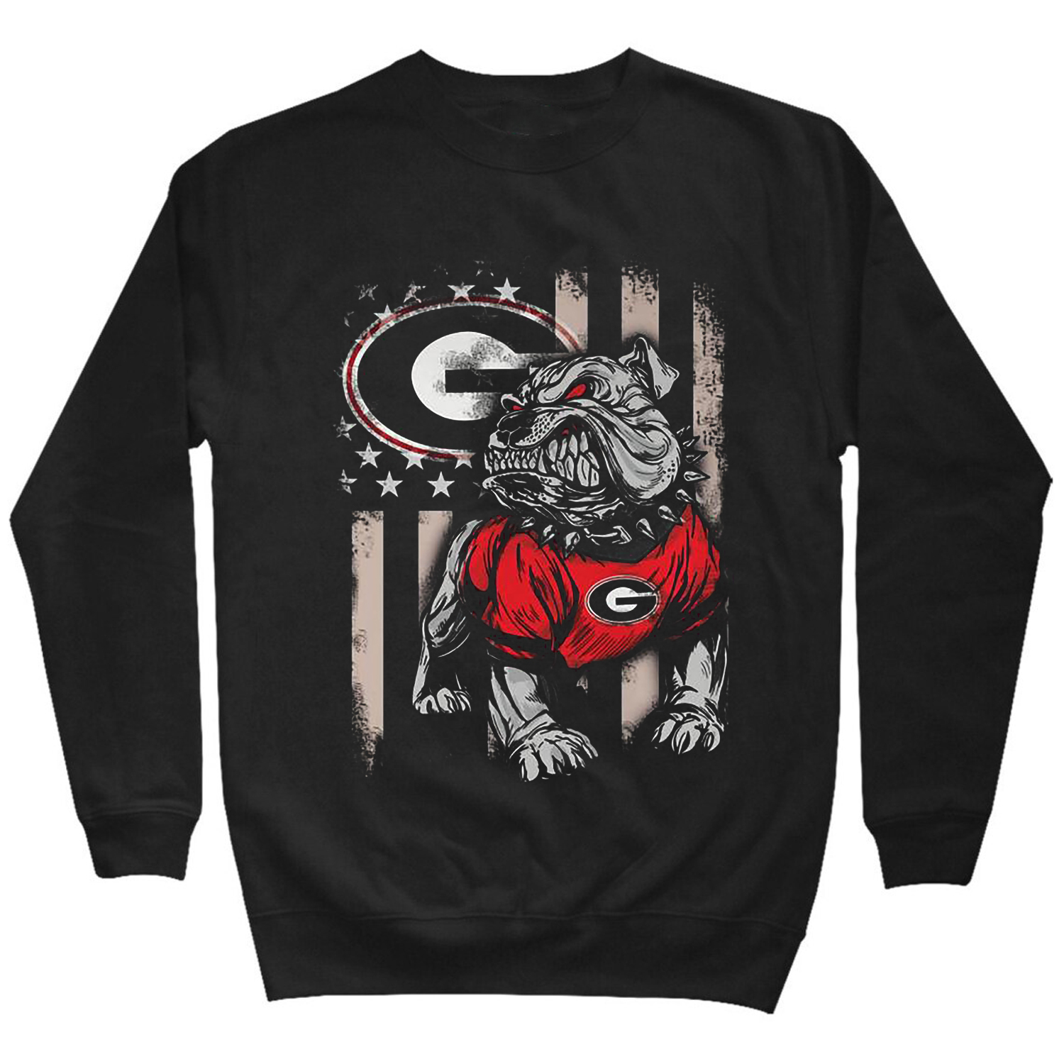 American Flag Vintage Georgia Bulldogs Shirt - Classic Apparel for Patriotic Fans