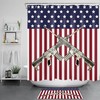 American Flag and Rifle Guns Shower Curtain - Patriotic Bathroom Decor