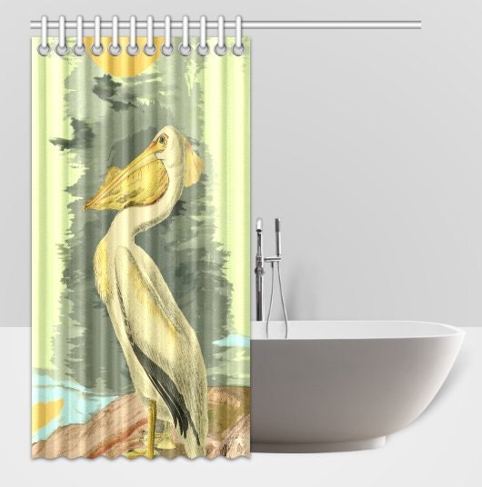 American Pelican Bird Seaside Animal Printed Shower Curtain For Your Bathroom - Image 2