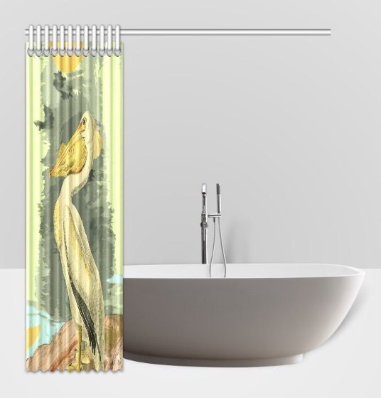 American Pelican Bird Seaside Animal Printed Shower Curtain For Your Bathroom - Image 3