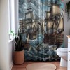 American Pirate Adventure Nautical Shower Curtain, perfect Housewarming Gift with Ocean Sea Battle Theme