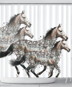 American Quarter Horse Art Print Shower Curtain Fabric For Your Bathroom