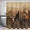 American West Cowboy Riding Wild Horse Shower Curtain for Bathroom Decor