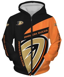 Anaheim Ducks All Over Print Zip-Up Hoodie - Great Gift For Fans