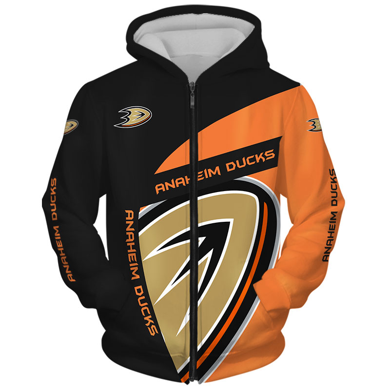 Anaheim Ducks All Over Print Zip-Up Hoodie - Great Gift For Fans