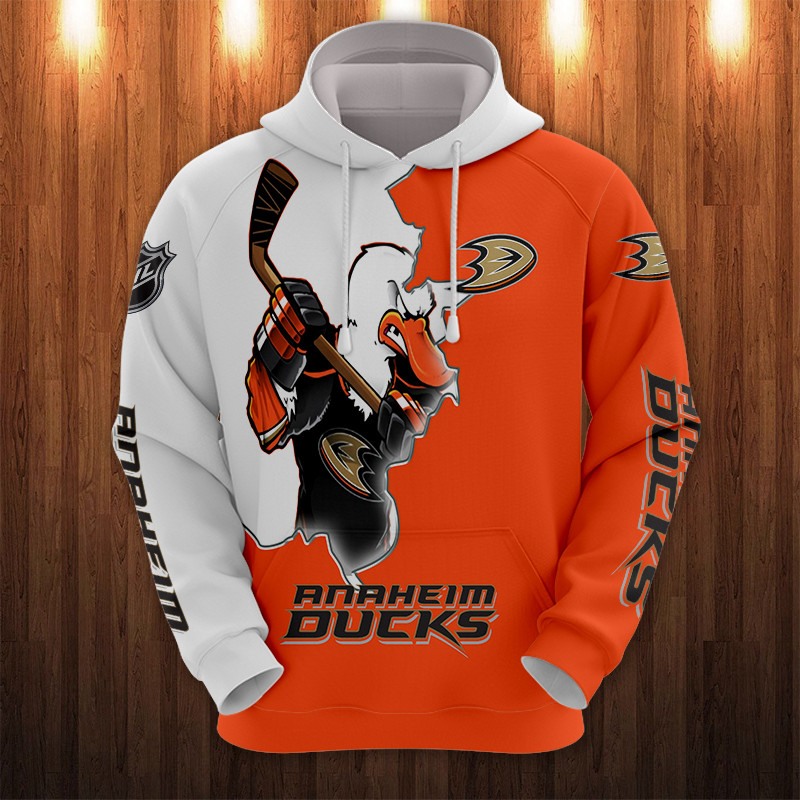 Anaheim Ducks Cartoon 3D Graphic Zip Hoodie - For Fans