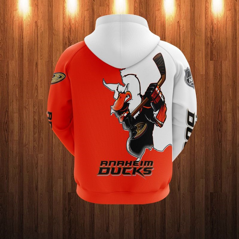 Anaheim Ducks Cartoon 3D Graphic Zip Hoodie - For Fans