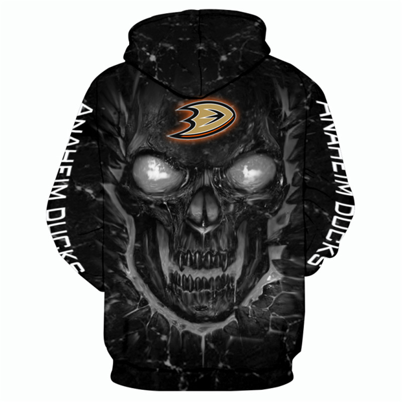Anaheim Ducks Halloween Skull Hoodie 3D - Perfect For Fans