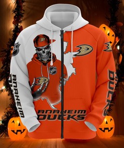 Anaheim Ducks Skull 3D Hoodie - Perfect Gift For Fans