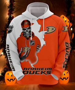 Anaheim Ducks Skull 3D Hoodie - Perfect Gift For Fans