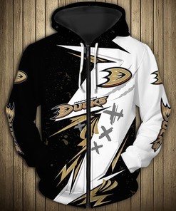 Anaheim Ducks Thunder 3D Design Pullover Hoodie - Ideal Gift For Fans