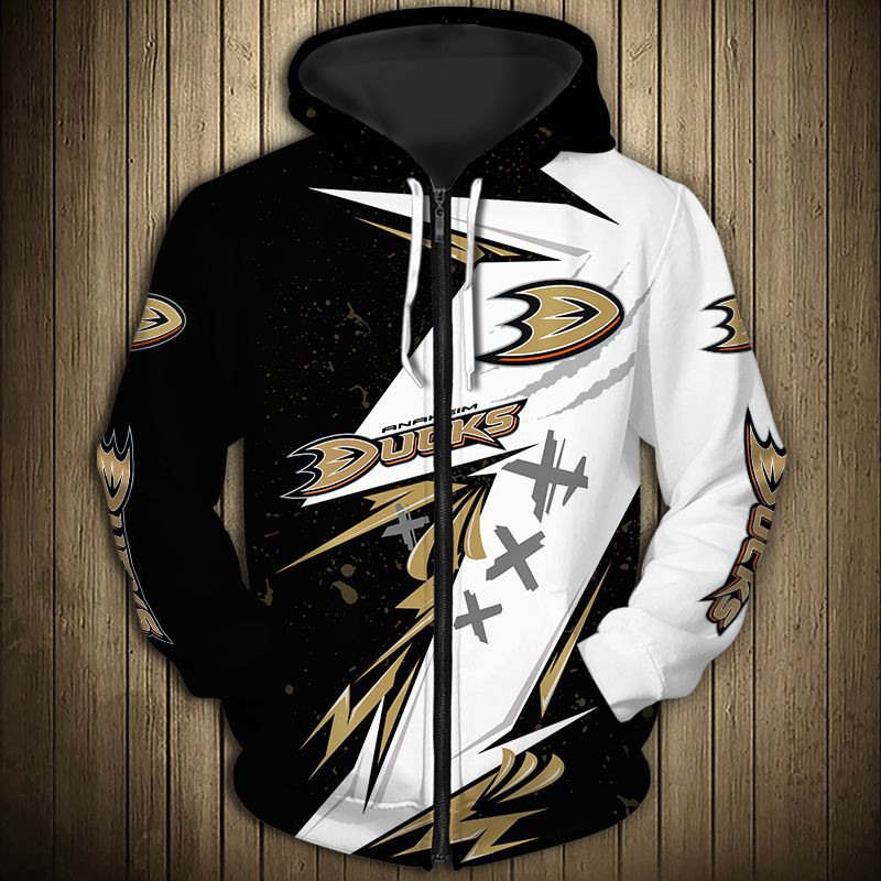 Anaheim Ducks Thunder 3D Design Pullover Hoodie - Ideal Gift For Fans