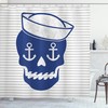 Anchor Captains Hat Skull Fabric Shower Curtain - Nautical Skull Bathroom Decor